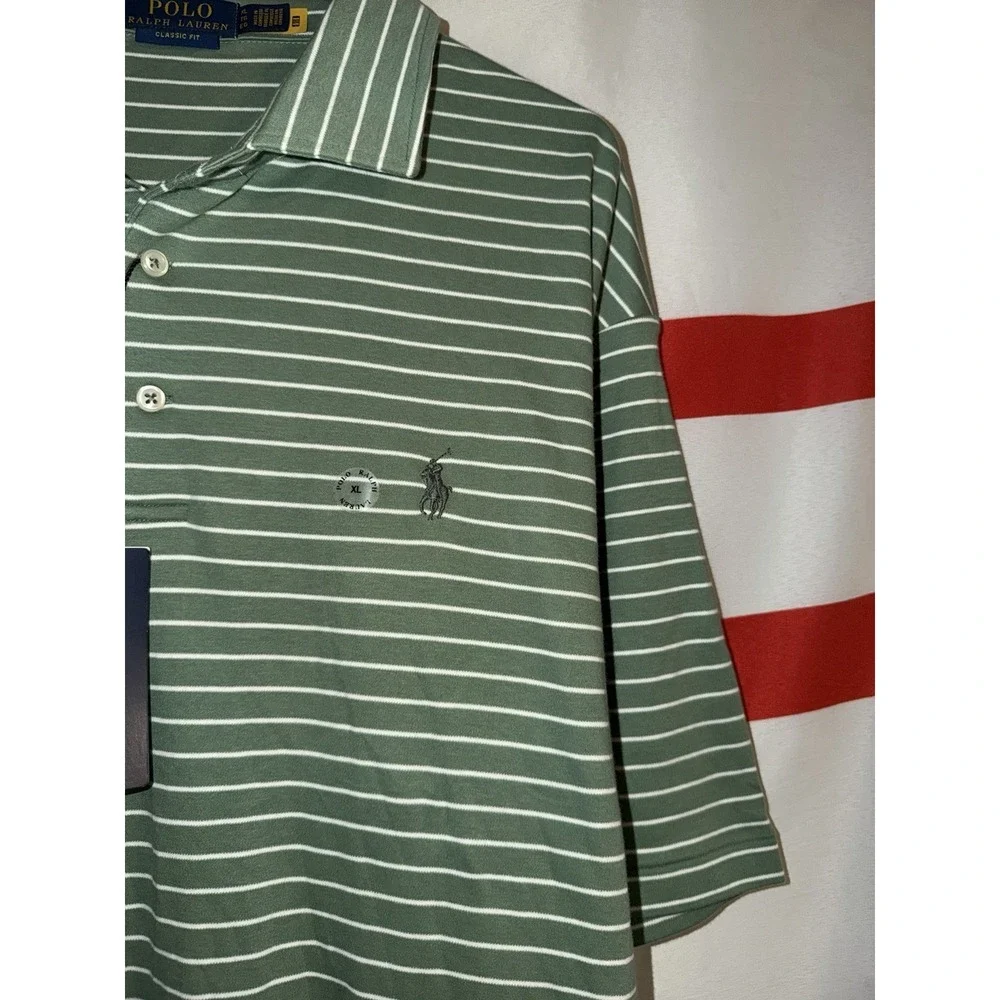 NWT Polo Ralph Lauren Classic Fit Shirt Mens XL Cotton $115 MSRP Green Striped